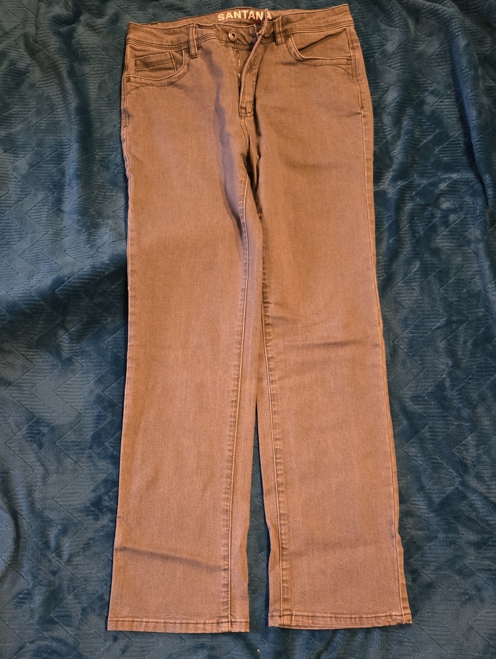 Women's Grey Straight-Leg Jeans